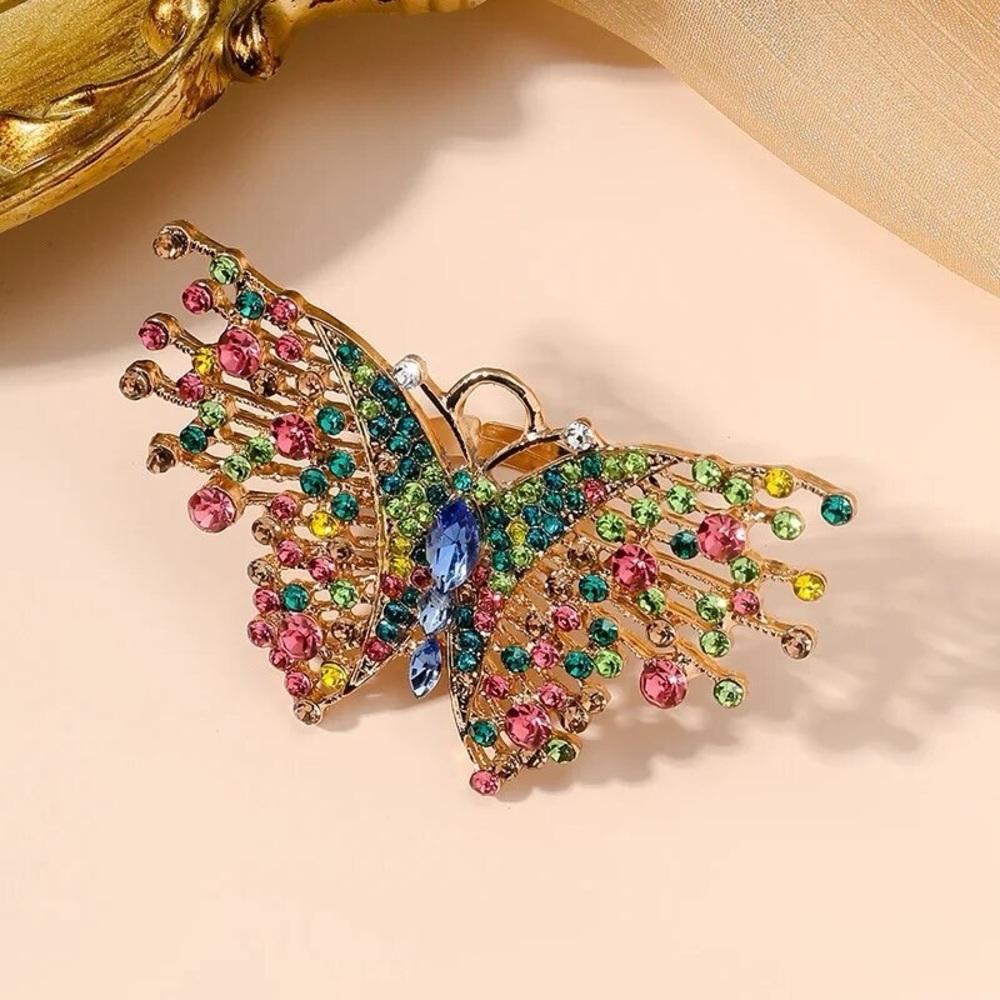 Huge Butterfly Rhinestone Statement Ring